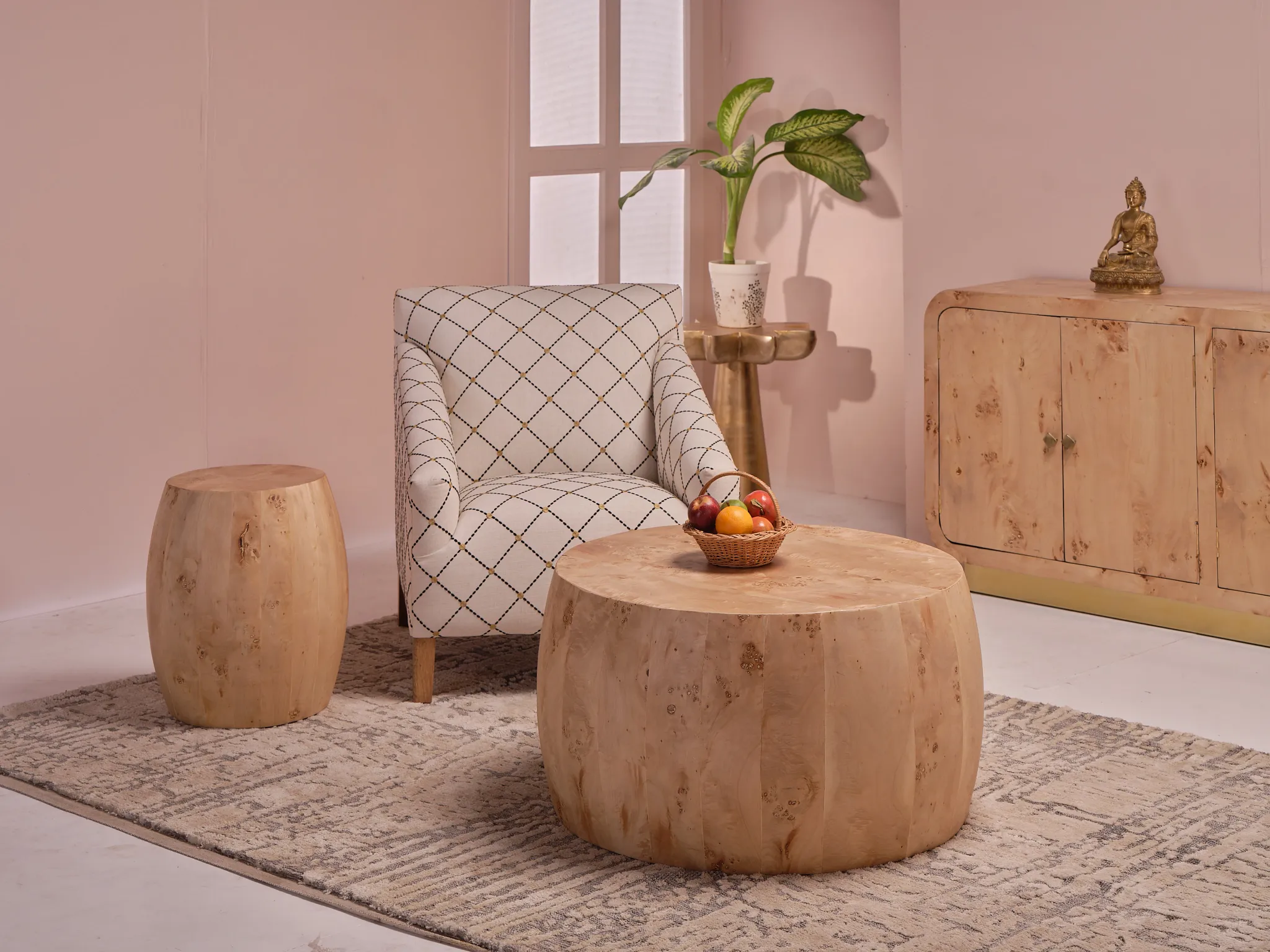 Peyton Light Tone Round Coffee Table
