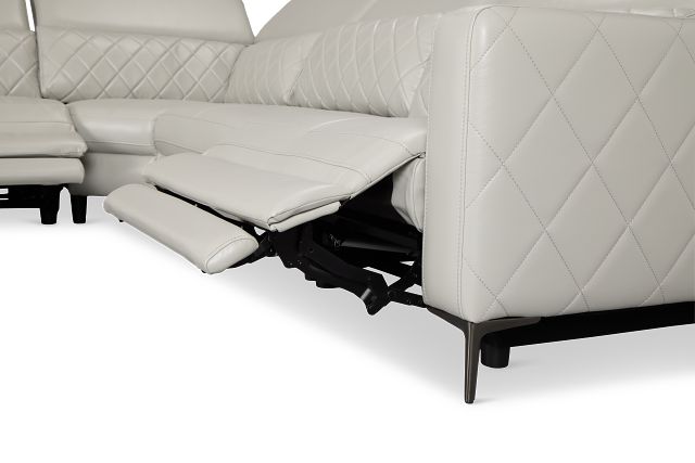 Ava Light Gray Micro Small Dual Power Left Chaise Sectional