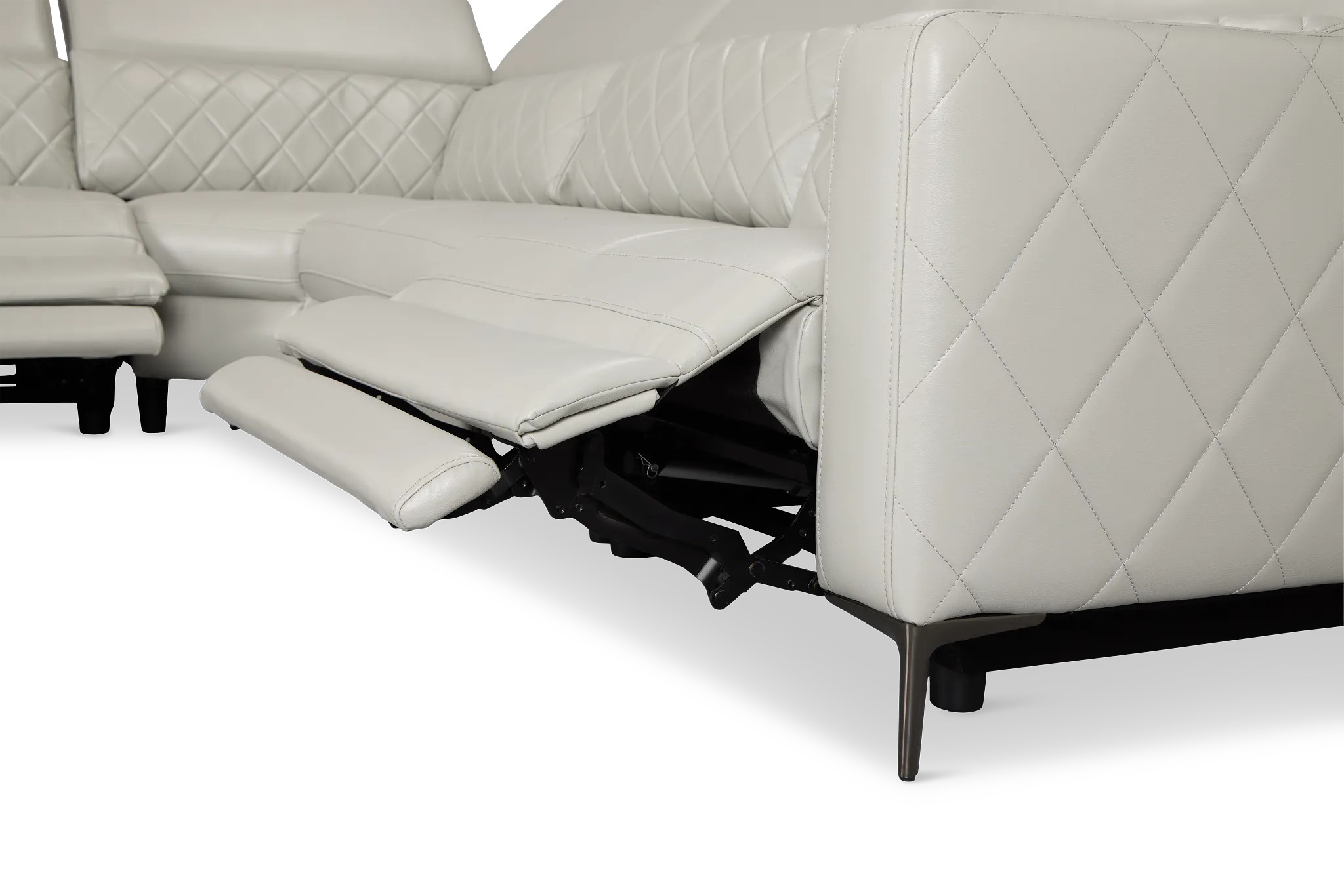 Ava Light Gray Micro Small Dual Power Left Chaise Sectional