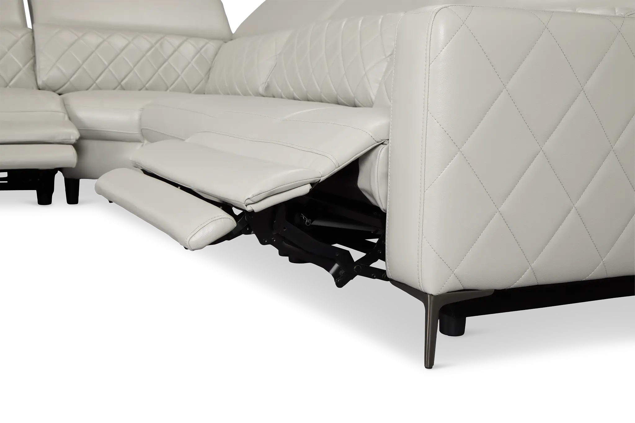 Ava Light Gray Micro Small Dual Power Left Chaise Sectional Ava Light Gray Micro Small Dual Power Left Chaise Sectional