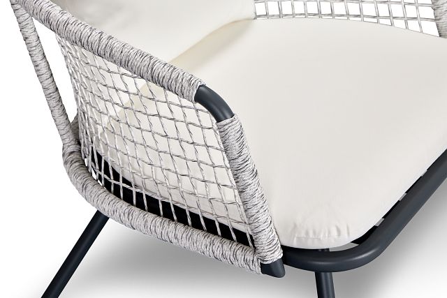 Malaga Gray White Arm Chair
