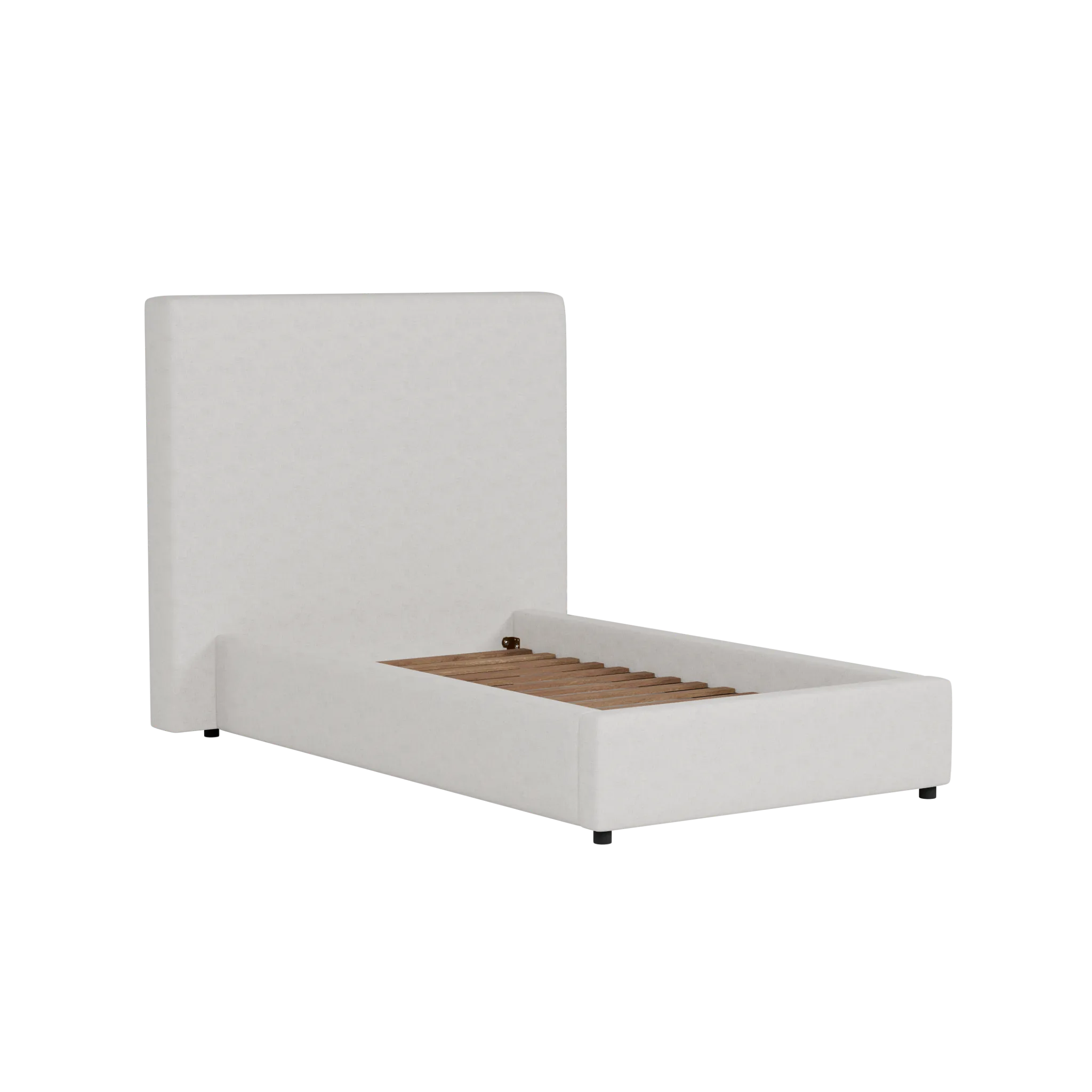 Grayton Linen Light Beige 54" Upholstered Platform Bed