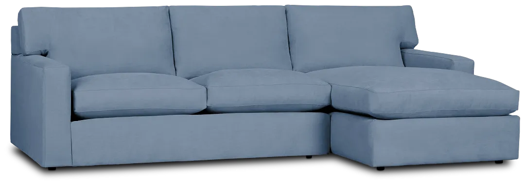 Hudson Blue Fabric Right Chaise Sectional