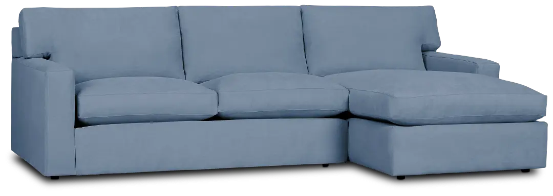 Hudson Blue Fabric Right Chaise Sectional Hudson Blue Fabric Right Chaise Sectional