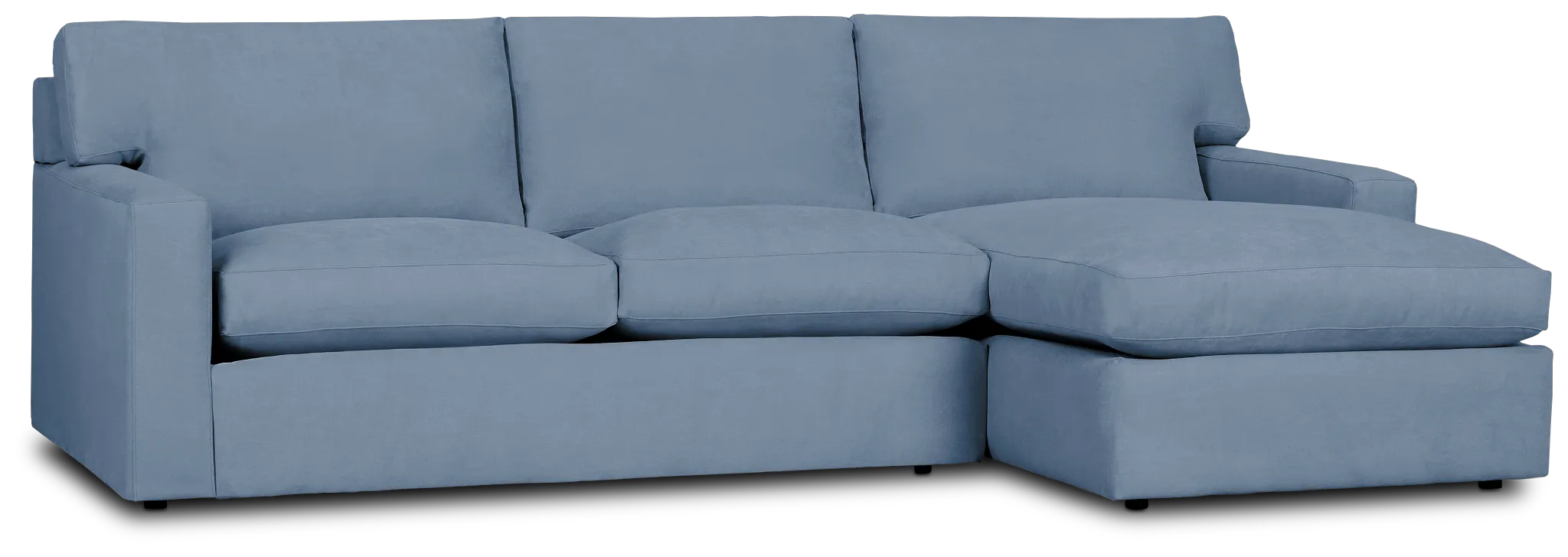 Hudson Blue Fabric Right Chaise Sectional