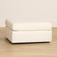 Maxwell Light Beige Fabric Cocktail Ottoman