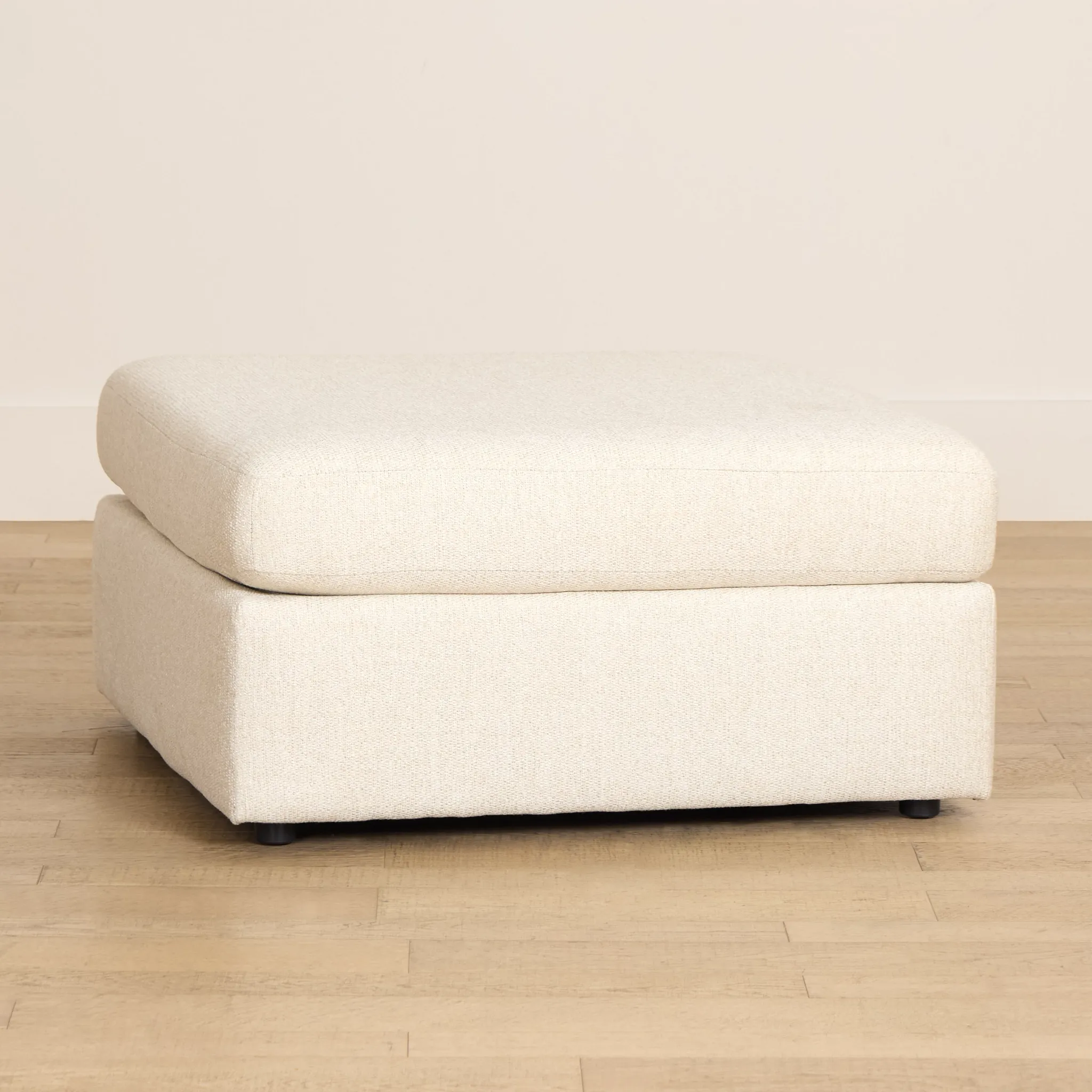 Maxwell Light Beige Fabric Cocktail Ottoman