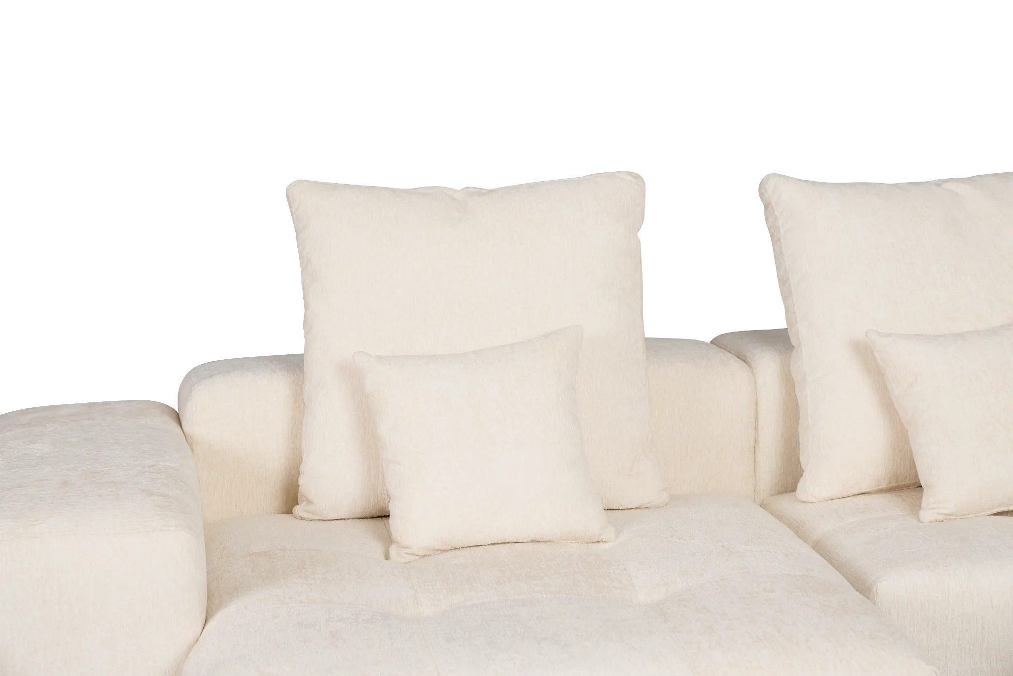 Skylar White Fabric Left Chaise Sectional