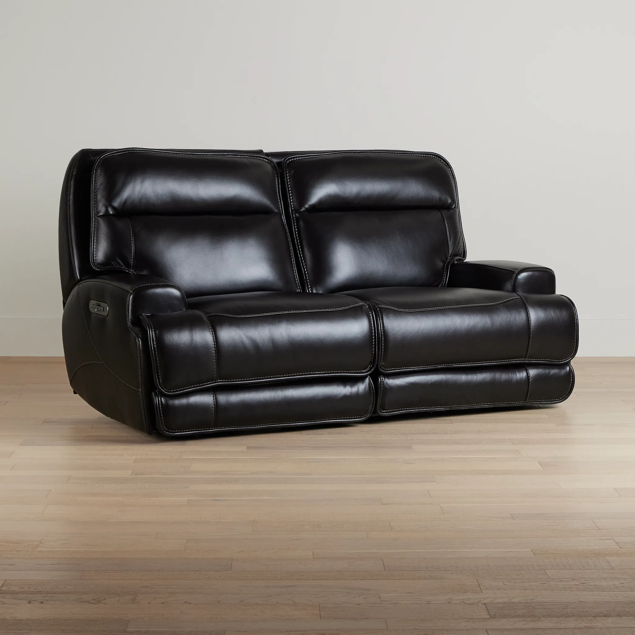 Casey Black Lthr/vinyl Power Reclining Sofa