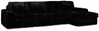 Teddy Black Fabric Small Right Chaise Sectional