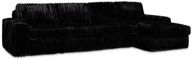 Teddy Black Fabric Small Right Chaise Sectional