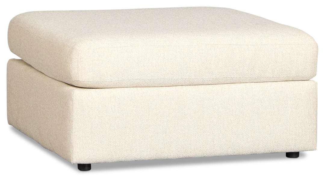 Maxwell Light Beige Fabric Cocktail Ottoman