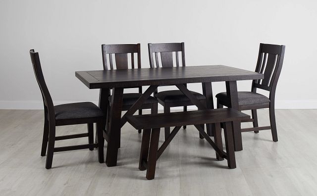 Cash Gray Rect Table, 4 Chairs & Bench (0)