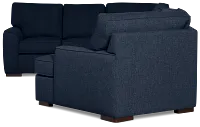 Sinclair Dark Blue Fabric Right Cuddler Memory Foam Sleeper Sectional