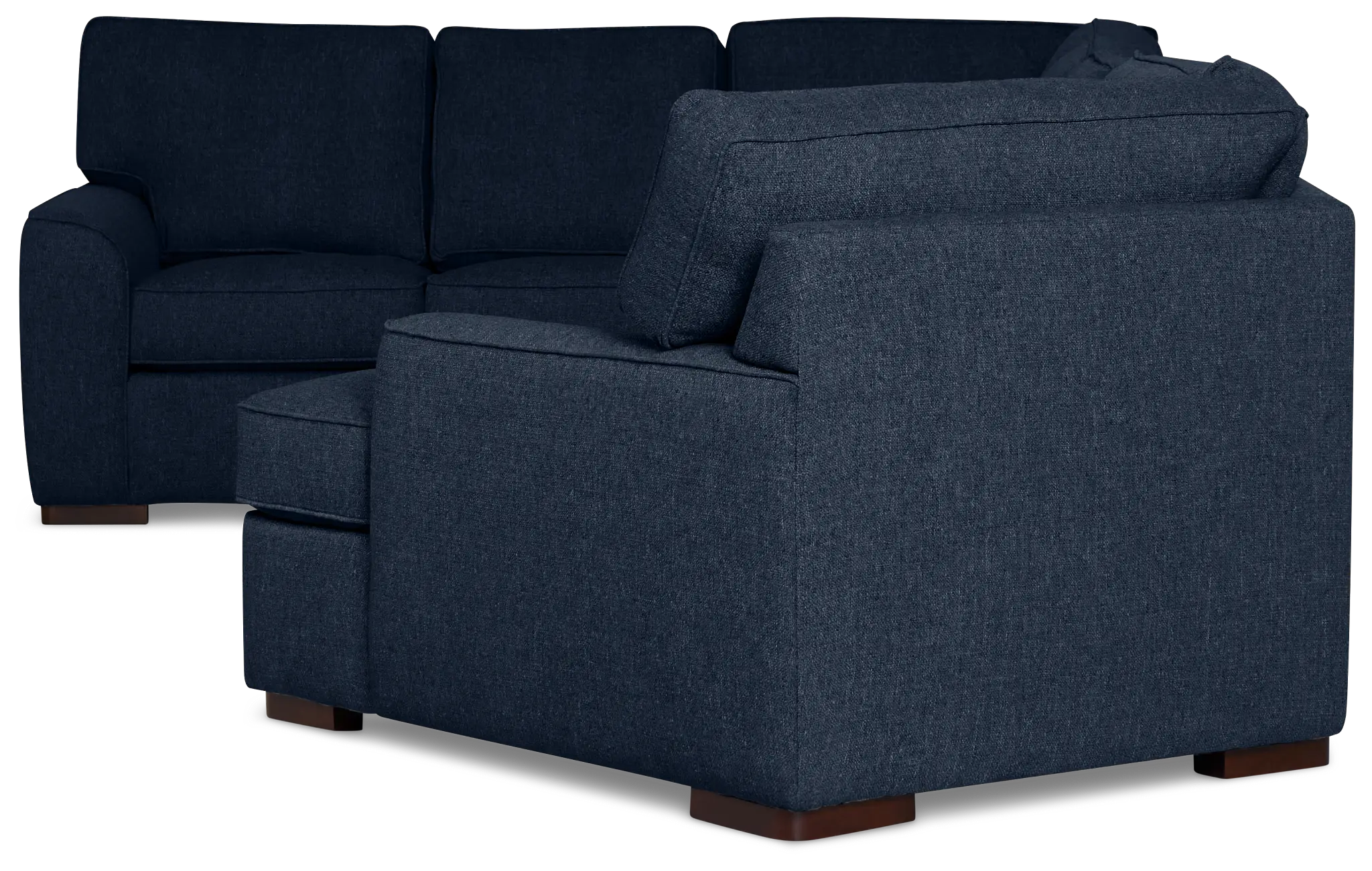 Sinclair Dark Blue Fabric Right Cuddler Memory Foam Sleeper Sectional Sinclair Dark Blue Fabric Right Cuddler Memory Foam Sleeper Sectional