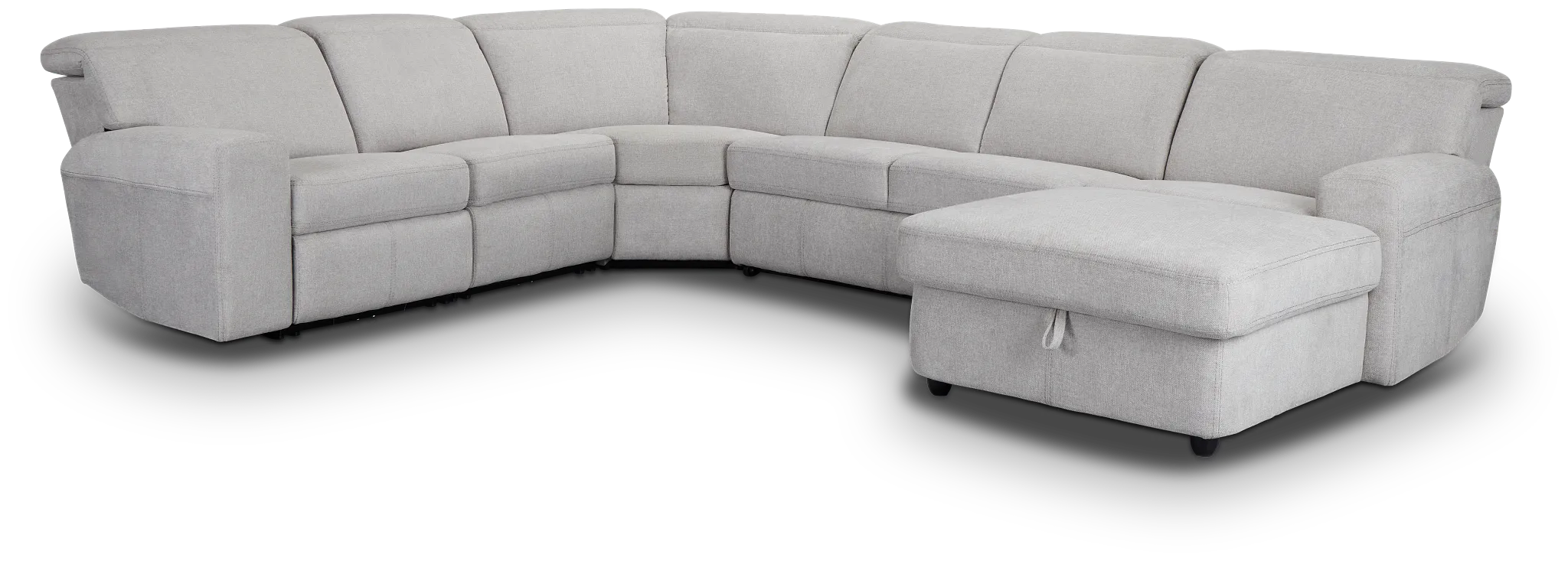 Callum Light Gray Storage Small Right Dual Power Chaise Sleeper Sectional