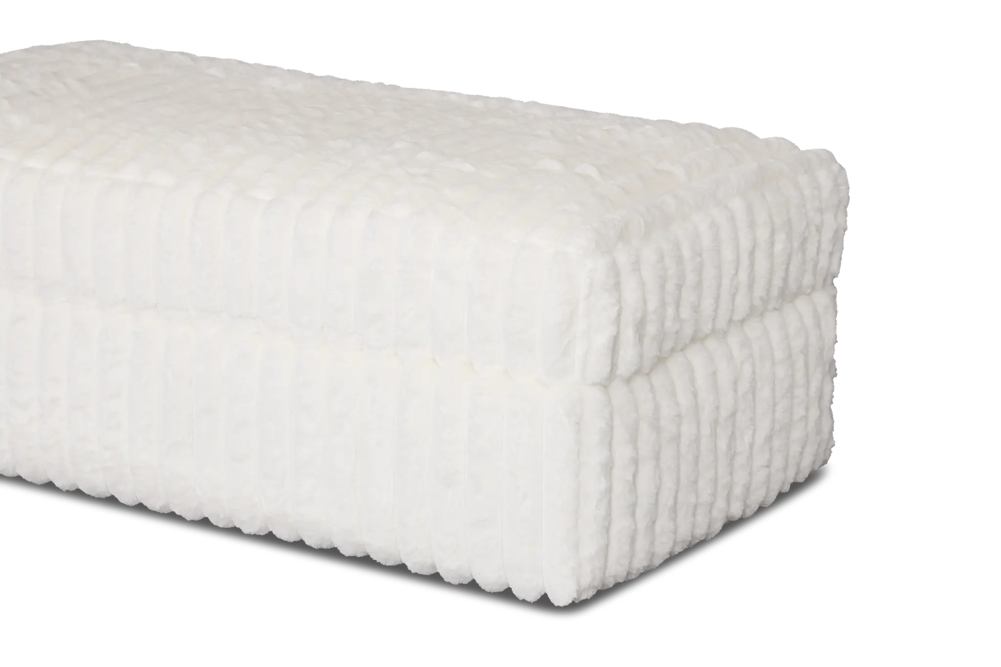 Teddy White Fabric Ottoman Teddy White Fabric Ottoman