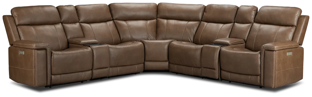 Jayden Brown Micro Large Dual Power Reclining Two-arm Sectional