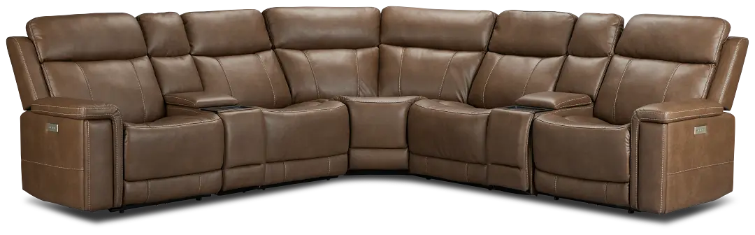 Jayden Brown Micro Large Dual Power Reclining Two-arm Sectional Jayden Brown Micro Large Dual Power Reclining Two-arm Sectional