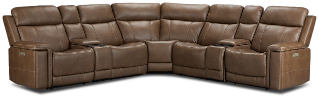 Jayden Brown Micro Large Dual Power Reclining Two-arm Sectional