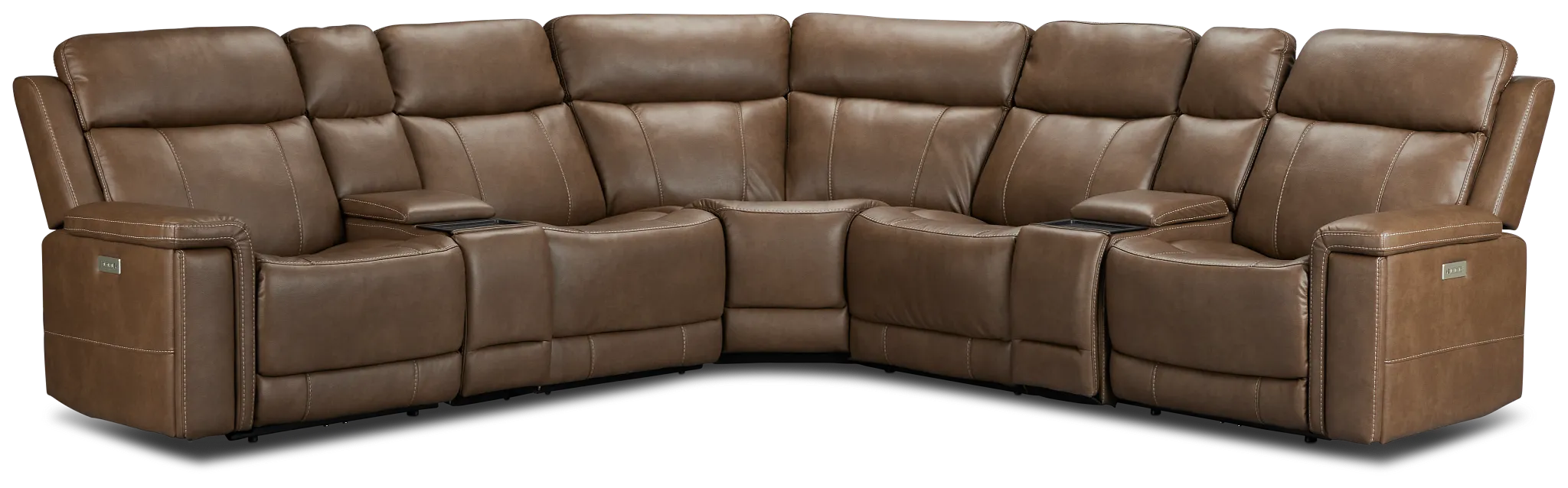 Jayden Brown Micro Large Dual Power Reclining Two-arm Sectional