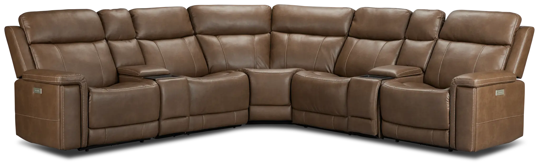 Jayden Brown Micro Large Dual Power Reclining Two-arm Sectional Jayden Brown Micro Large Dual Power Reclining Two-arm Sectional