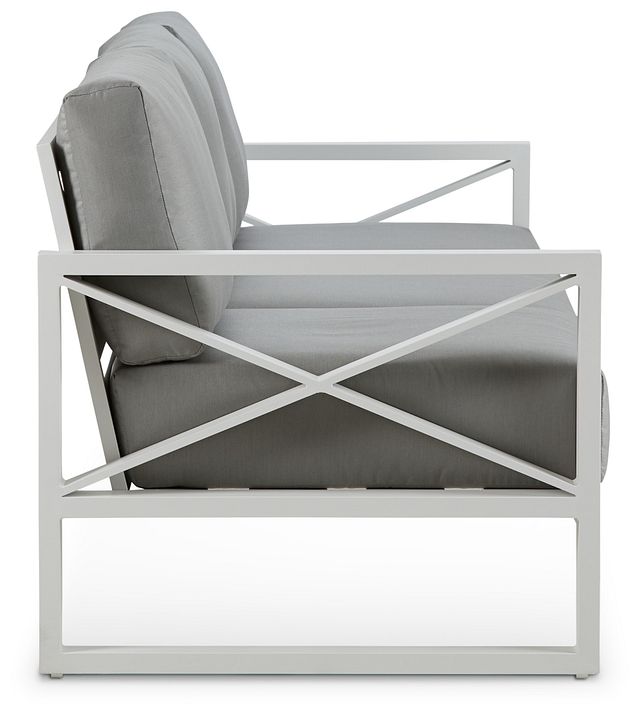Linear White Dark Gray Aluminum Sofa (3)