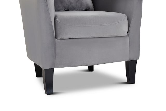 Stanton Light Gray Velvet Accent Chair