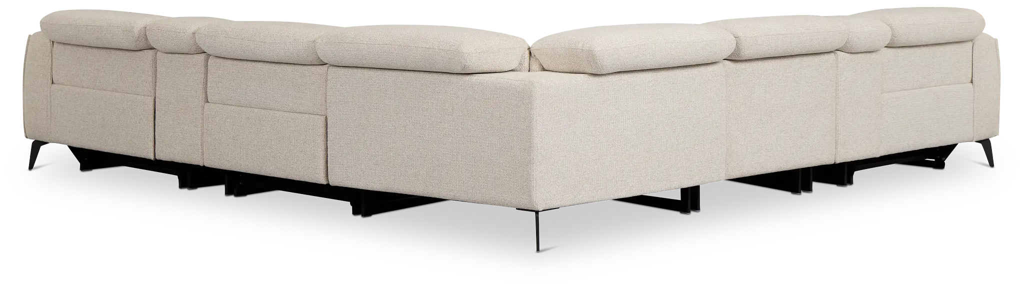 Reyna Light Beige Fabric Large Triple Power Reclining Two-arm Sectional Reyna Light Beige Fabric Large Triple Power Reclining Two-arm Sectional