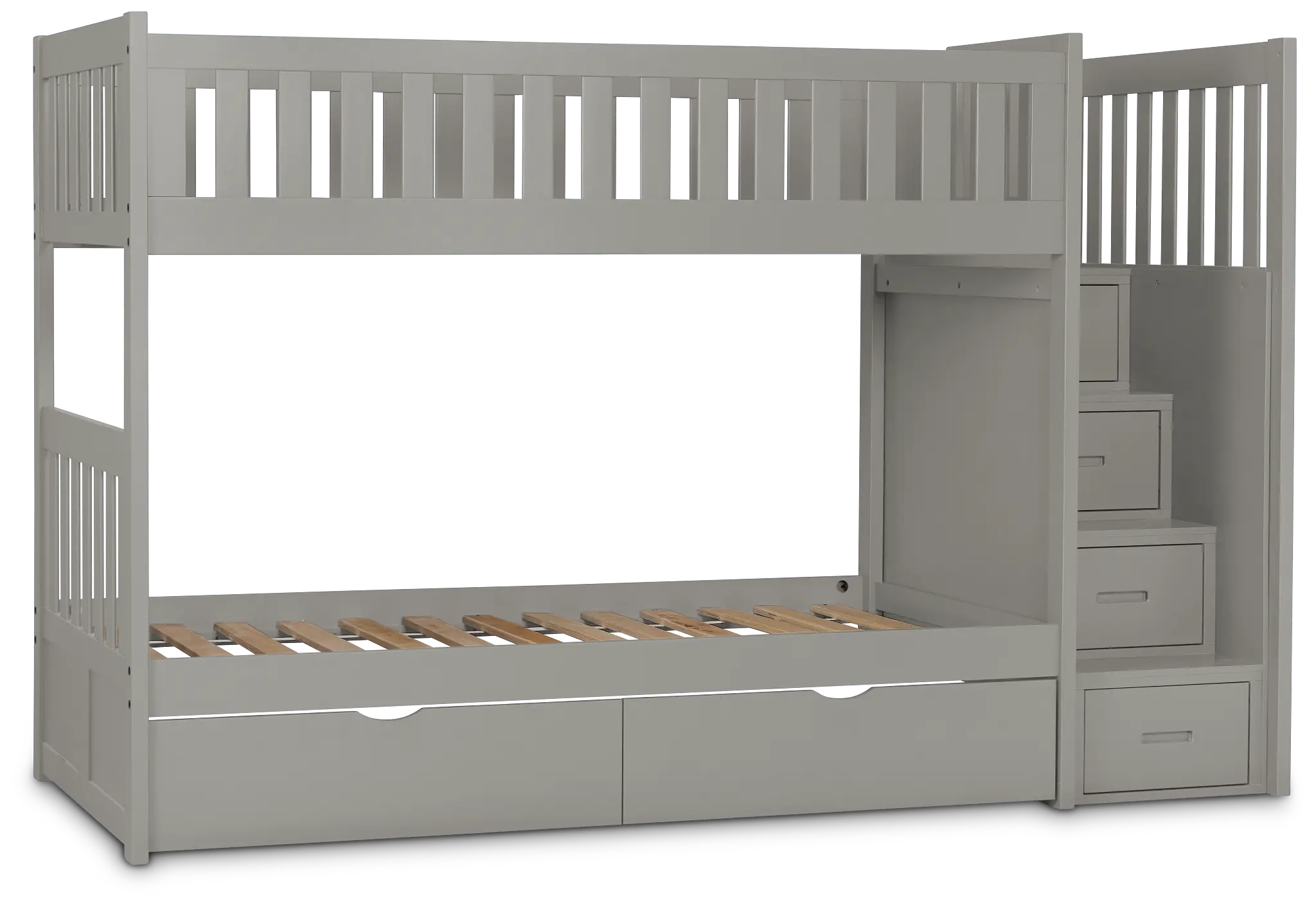 Charleston Gray Step Storage Bunk Bed Charleston Gray Step Storage Bunk Bed