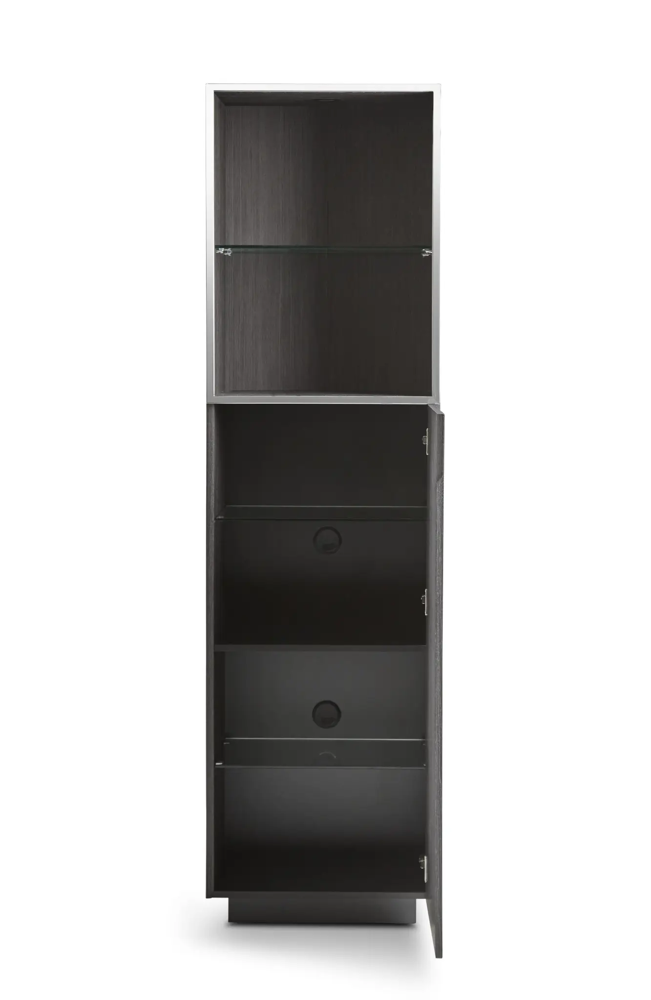 Vancouver Dark Gray Pier With Glass Shelf Vancouver Dark Gray Pier With Glass Shelf