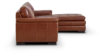 Braden Medium Brown Leather Small Right Chaise Sectional