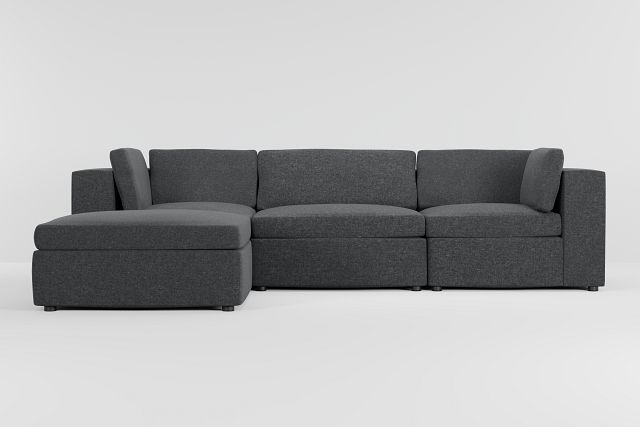 Destin Delray Dark Gray Fabric 4-piece Bumper Sectional