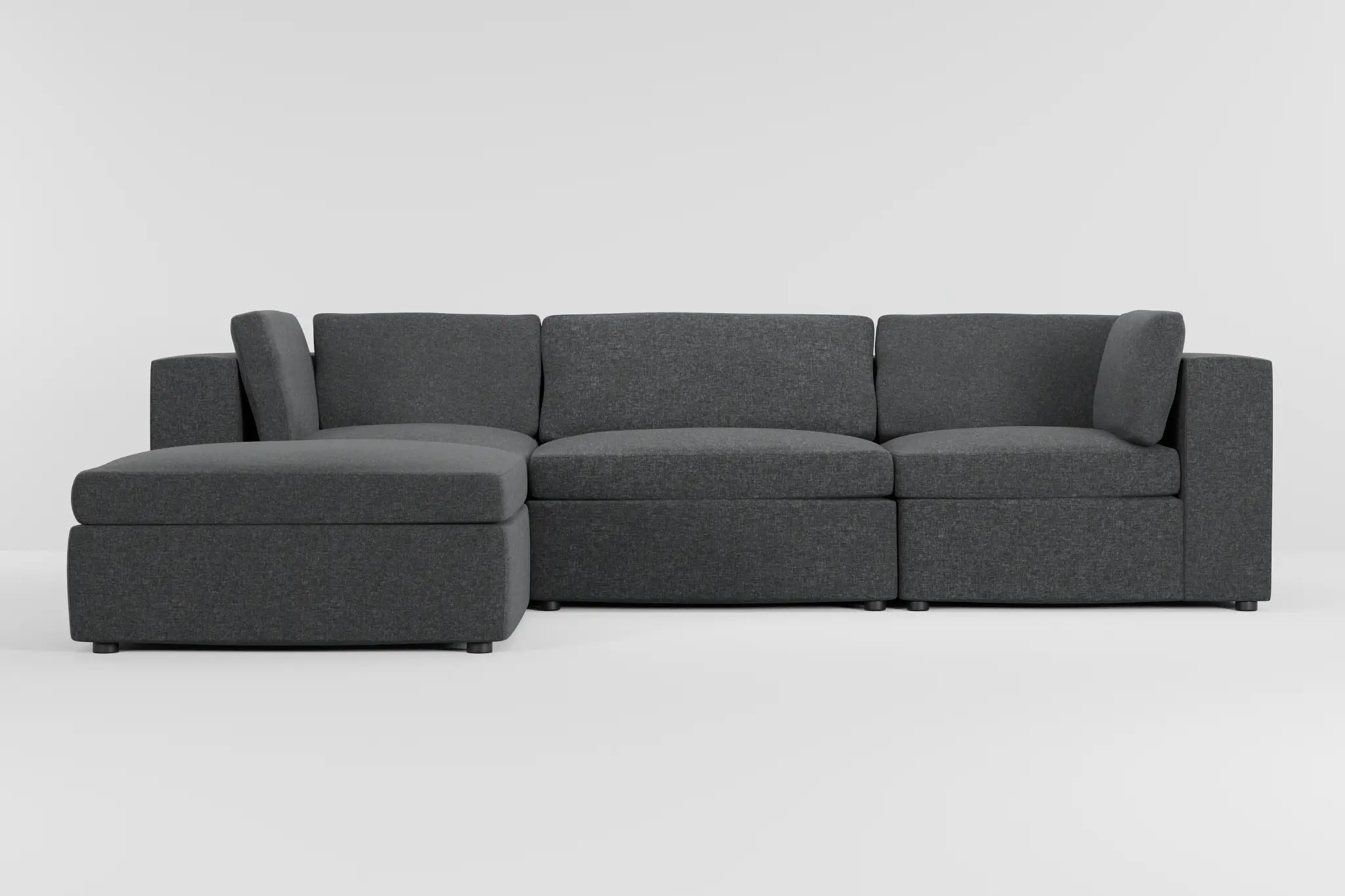 Destin Delray Dark Gray Fabric 4-piece Bumper Sectional Destin Delray Dark Gray Fabric 4-piece Bumper Sectional