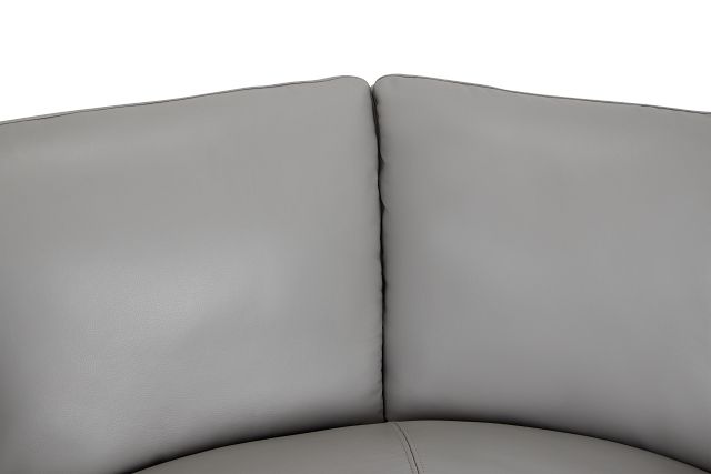 Amari Gray Leather Medium Two-arm Sectional