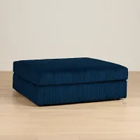 Charlie Dark Blue Fabric Cocktail Ottoman
