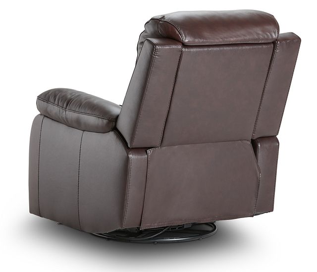 Mason Brown Leather Power Glider Recliner With Power Headrest