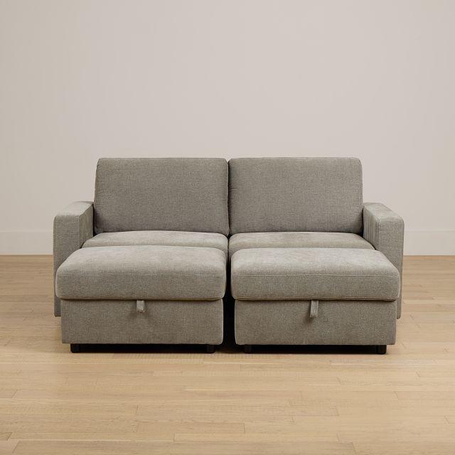 Addie Gray Fabric 4-piece Pit Storage Sectional