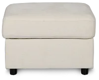 Addie Beige Fabric Storage Ottoman