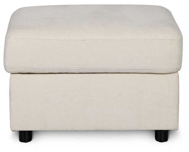 Addie Beige Fabric Storage Ottoman