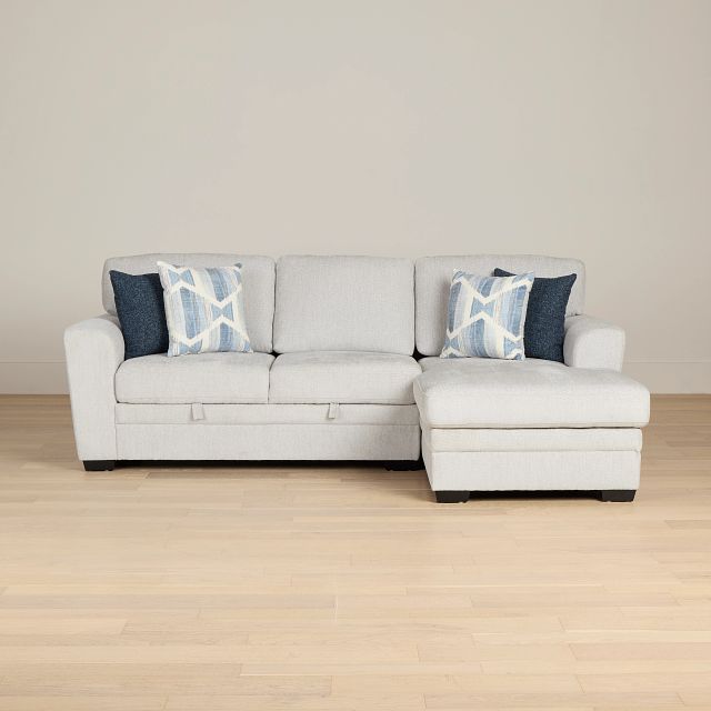 Everly Gray Fabric Right Chaise Storage Sectional