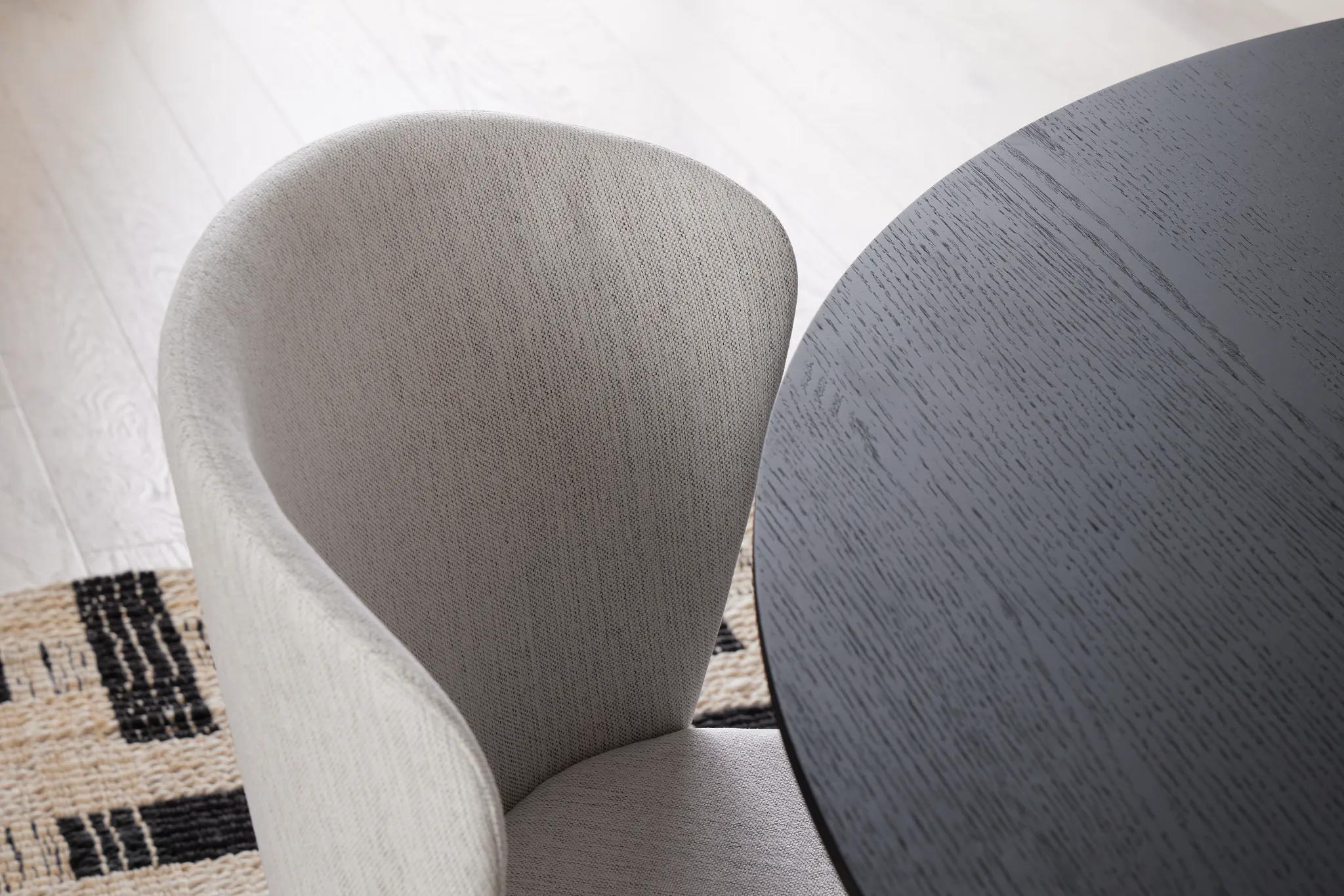 Nomad Light Beige Upholstered Side Chair W/ Black Legs