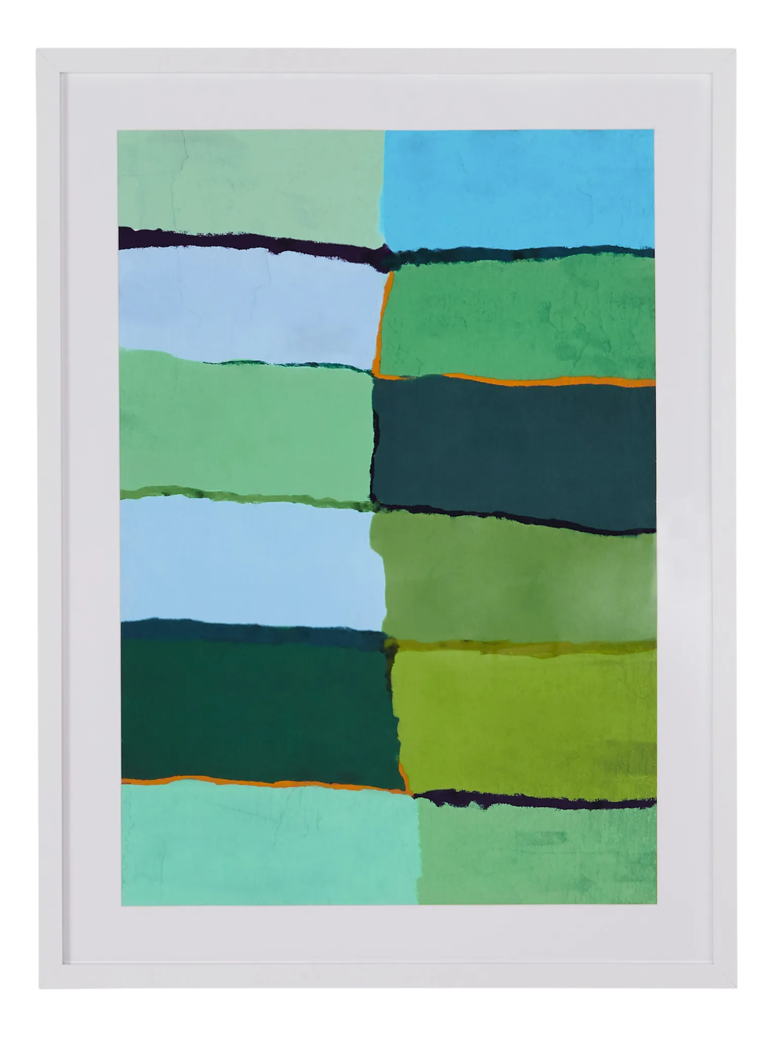 Squares Green Canvas Wall Art