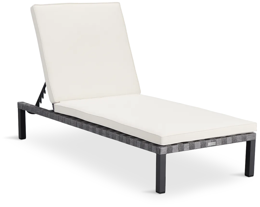 Barbados White Woven Cushioned Chaise