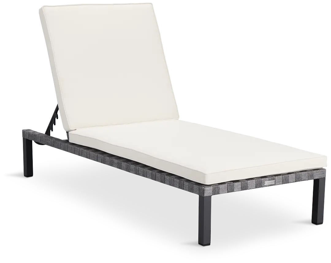 Barbados White Woven Cushioned Chaise Barbados White Woven Cushioned Chaise