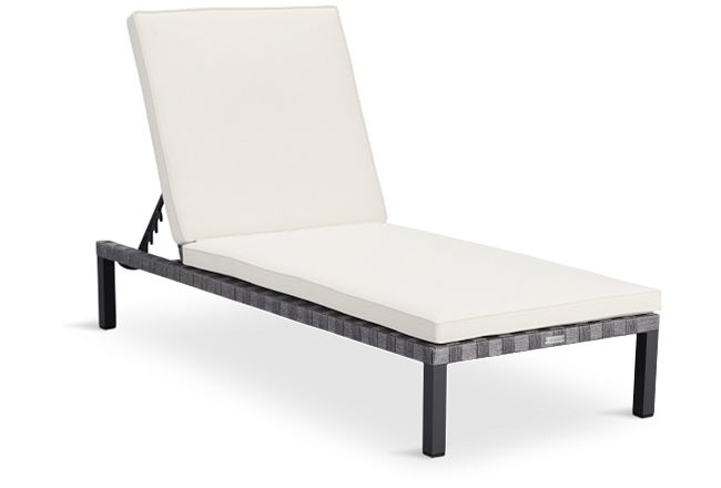 Barbados White Woven Cushioned Chaise