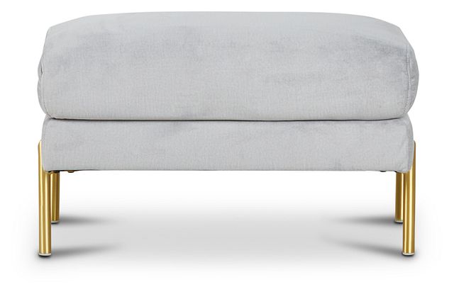 Bella Gray Velvet Ottoman