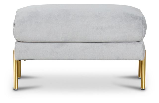 Bella Gray Velvet Ottoman