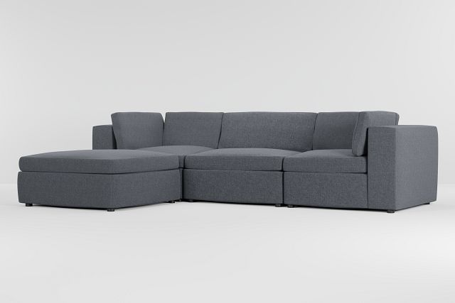 Destin Elevation Gray Fabric 4-piece Bumper Sectional