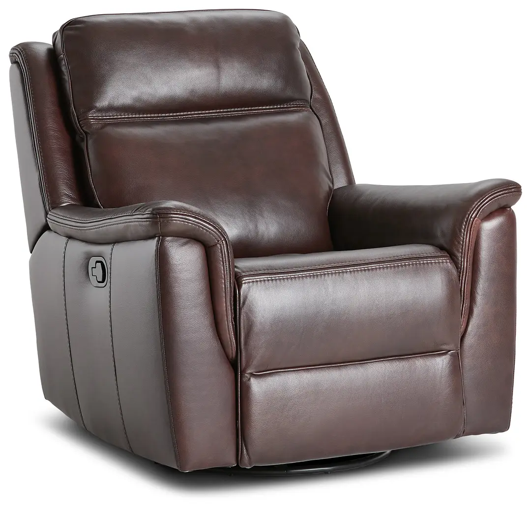 Aiden Brown Leather Swivel Glider Recliner Aiden Brown Leather Swivel Glider Recliner